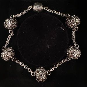 Pandora Retired Moments 5 Clip Station Bracelet 8.3 in / 21 cm